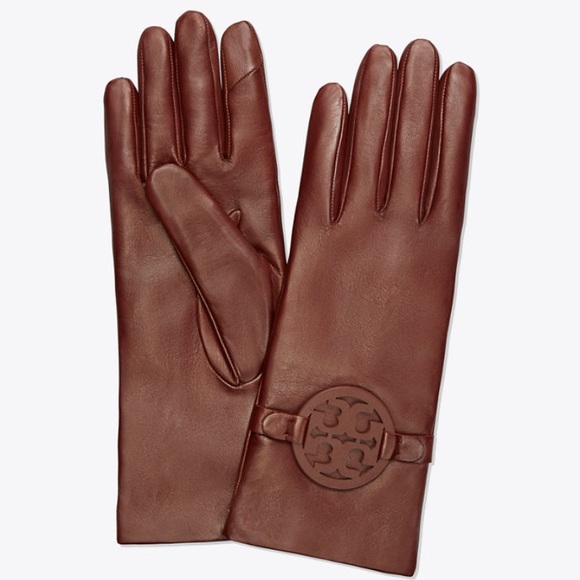 Tory Burch Accessories - TORY BURCH MILLER LEATHER GLOVE/TOBACCO